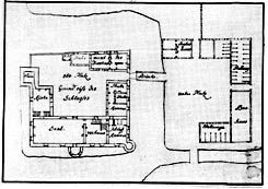  Werth, Plan des Erdgeschoss im Jahr 1740 aus BuK Borken 1954, S. 515