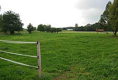 Burggelnde mit Mottenhgel und Graben nach SW, Foto: Karin Striewe (2011)