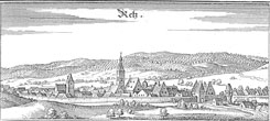 Rtz mit dem Schloss 1644 (Merian 1644, n. S. 108)