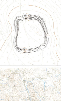 Planaufnahme des Burgwalls und Lage