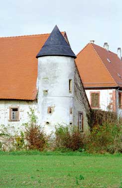 Bischfliche Burg und Schloss Dirmstein, sdstlicher Eckturm (Diebsturm), 2002 (Aufnahme: Martin Welz)