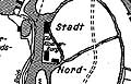  Plan der Stadt Nordhorn mit der Burginsel in der Vechte (aus Vo