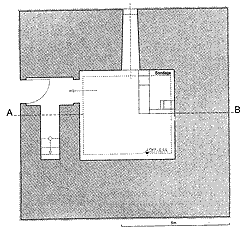  Grundriss des Untergeschoss des Turms (aus Heine 2010, S. 38)