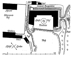 Plan der Hmelschenburg vor 1887 (aus Bhring 1975, S. 211)