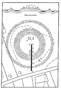 Rekonstruktion der Burg Lembruch (aus Cosack 1993, S.59)