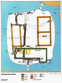 Burg Lethe. Schematische bersicht mit den wichtigsten Bauphasen nach den Ausgrabungen von D. Zoller 1982/83.