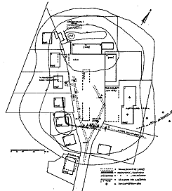 Plan der Befunde im Bereich der Burg von Koldingen (aus Flohr 1986, S. 30)