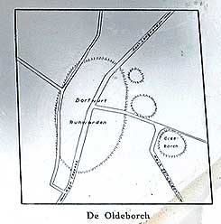 Informationstafel zur Oldeborch vor Ort. Foto Frank Both, Ende Juli 2016.