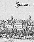 Schloss Stellichte im Merianstich von 1654