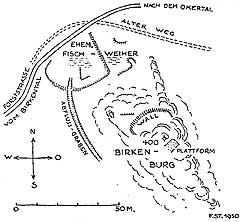 Plan der Birkenburg (aus Stolberg 1951, S. 42)