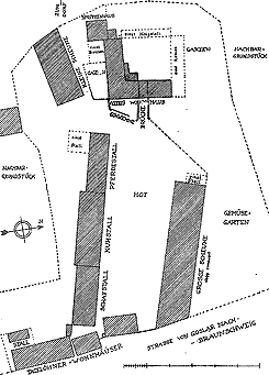 Plan der Domne Weddingen (aus Kiecker, Borchers 1937, S. 254)