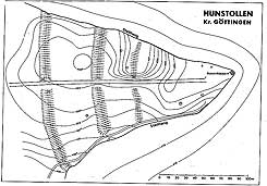 Plan der Burg auf dem Hnstollen (aus Peters 1970, S. 183)