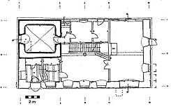 Plan des heutigen Hauses mit dem ursprnglichen Turm (aus Hesse 2003, S. 230)