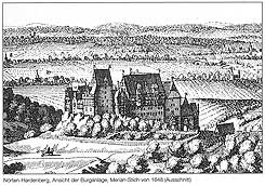 Ansicht der Burg, Merianstich 1648