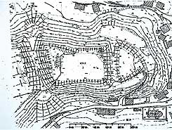 Plan der Burg auf dem Schlossberg (von der Informationstafel)