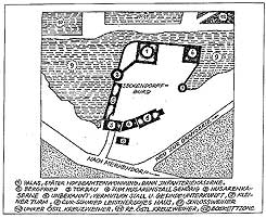 Planskizze der Seckendorffschen Burg (aus Triesdorf in Weidenbach 2006, S. 28)