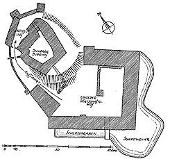 Lageplan von Schloss Virnsberg (aus Fehring 1958, S. 1467)