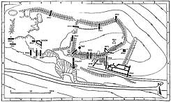 Plan des Hesselbergs mit dem rot markierten Ehinger Berg