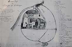 Grundriss des Schlosses Weiltingen vor 1814 (aus Niekel 1983, S. 93)